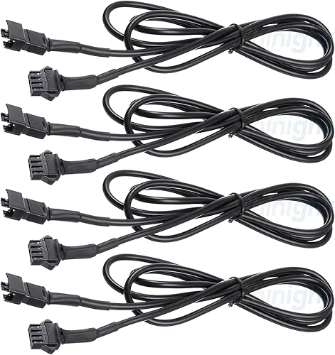 4 cables de extensión de 47 pulgadas para uso con 5050 LED SMD RGB neón kits de acento para LED motocicleta, ATV, luz de coche, tira de neón