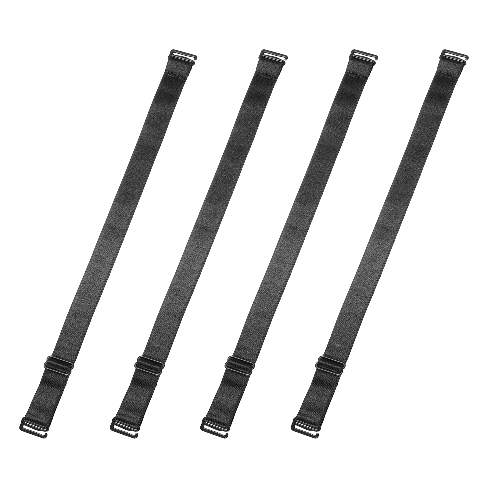 sourcing map 4Pcs Adjustable Elastic Straps, 8.5"-15.2" Adjustable Sofa Covers Band, Slipcover Holder Strap for Sofa Recliner Couch, Black