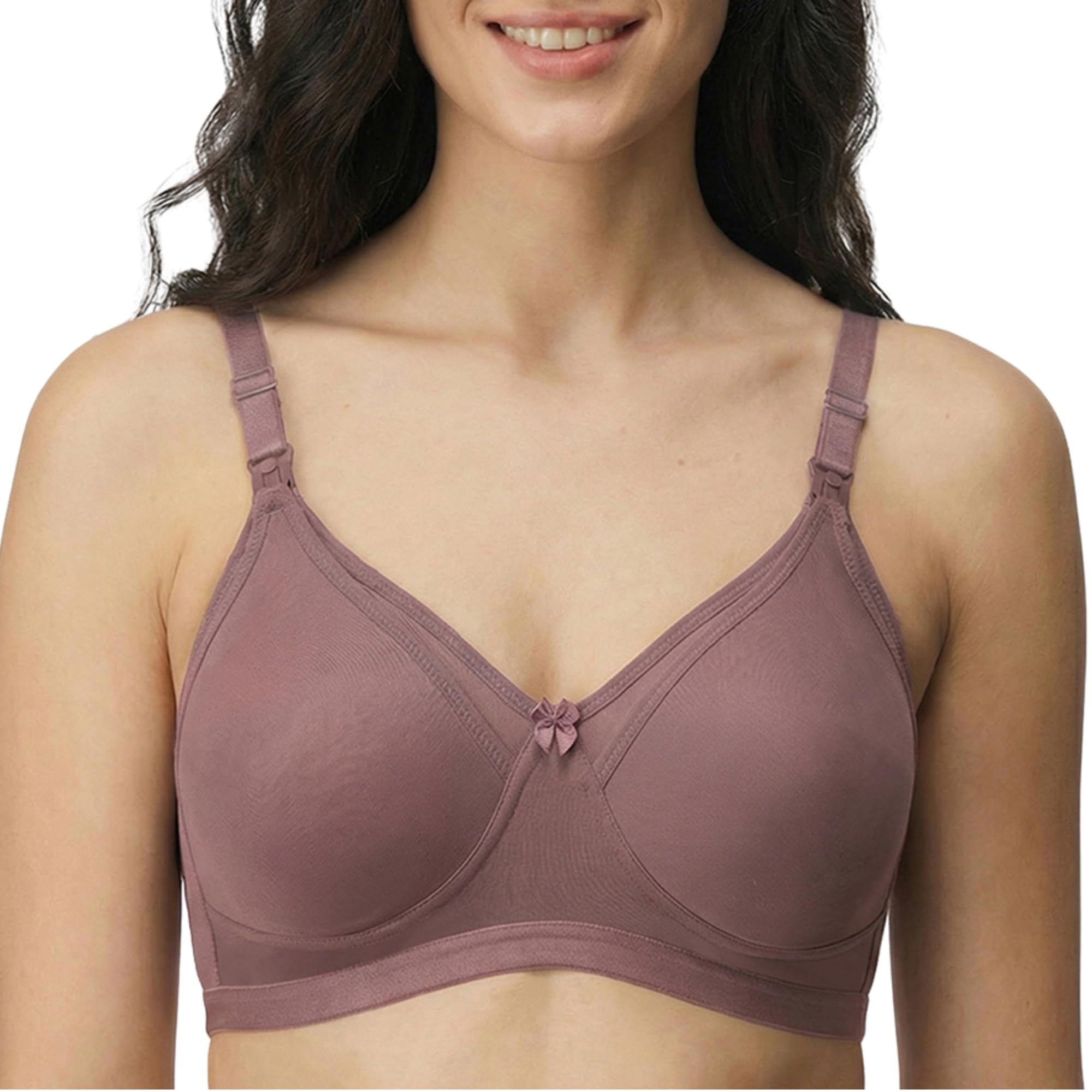 Women Cotton Feeding Maternity Nursing Bra for Breastfeeding New Moms, Non-Padded Non-Wired, One-Hand Drop Down Cups, Full Coverage No-Spillage Support, 3-Hook Closure -Multicolor (32C-44D)-image-15