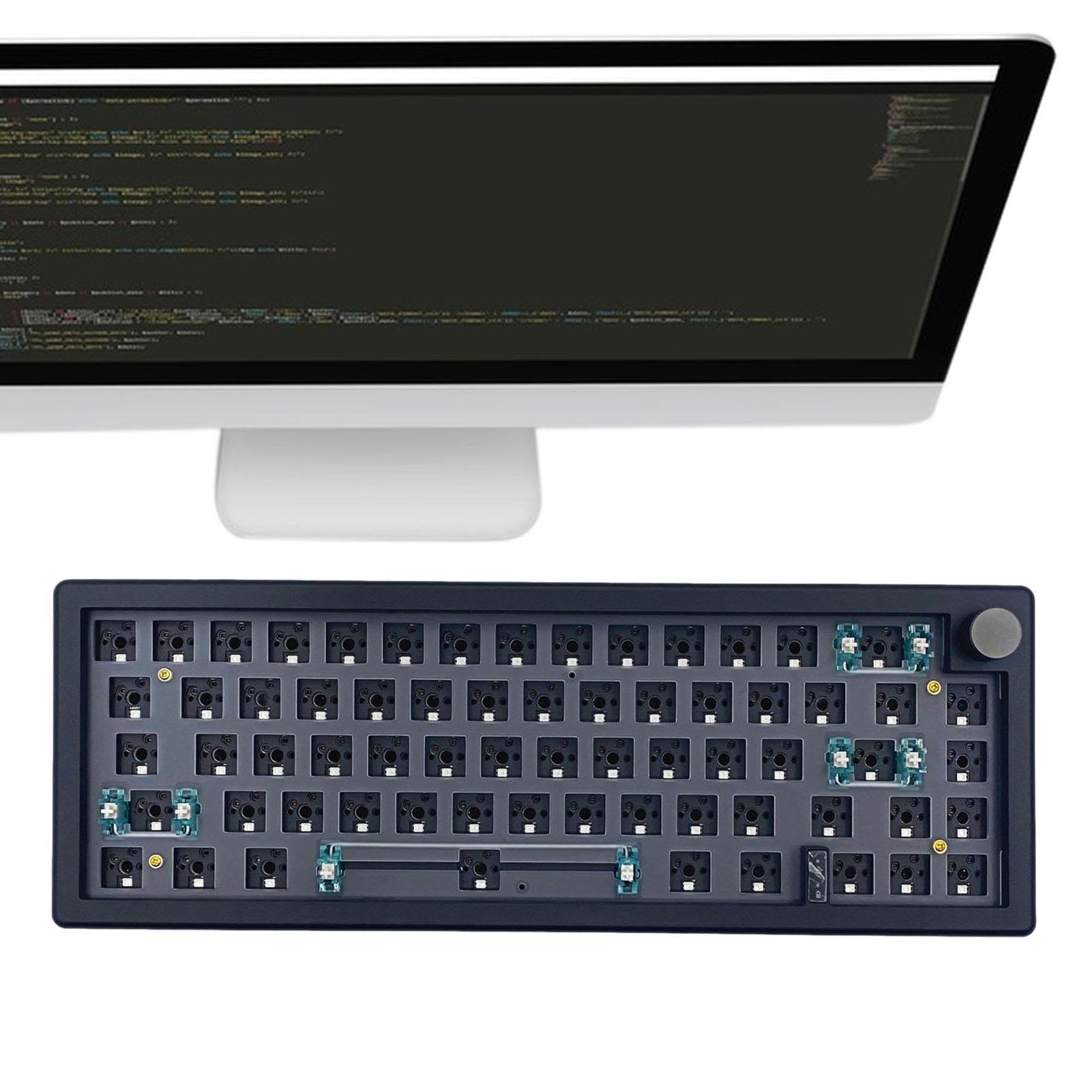 BELJE Tastiera cablata, 2,4 G, GMK67, tastiera meccanica compatta RGB retroilluminata, portatile, 67 tasti, tastiera da gioco con manopola multimediale, forniture per ufficio per sala giochi, casa, | retroilluminata, portatile, 67 tasti, tastiera da con m