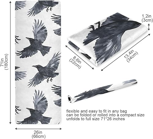 Miniatura 6 de Black Birds Yoga Mat Non Slip Thick Kids Eco Friendly Rubber Workout Foldable Yoga Mat Women Exercise