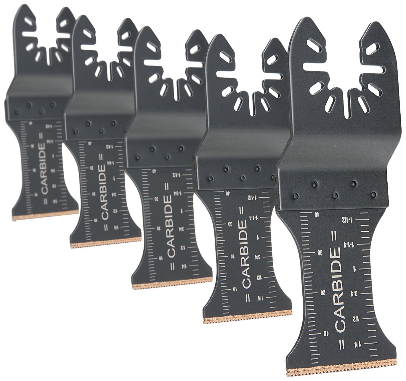 Genesis Oscillating Multi-Tool Blade Set Carbide Flush Cut 1 3/8" Wide Universal Fit 5-Piece GAMT541C-5