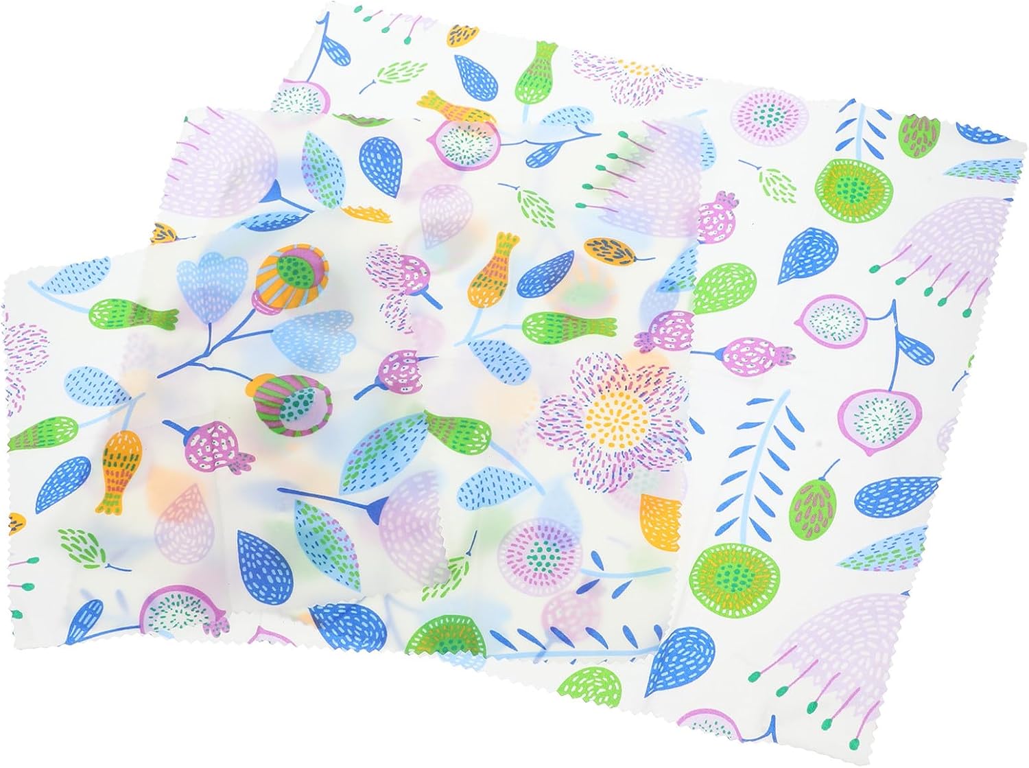 3pcs Organic Beeswax Food Wrap Sustainable Reusable Food Storage Cloths with Airtight Seal for Bowls Sandwiches Fruits Vegetables Eco-friendly Household Wraps with Delicate Pattern