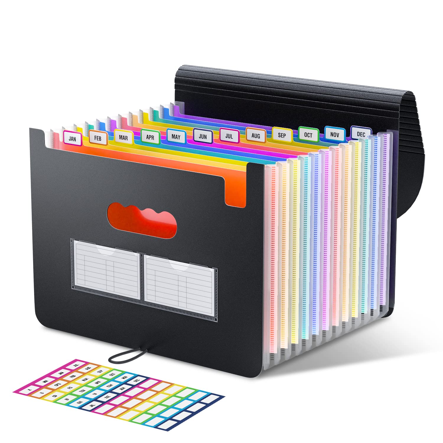 Carpeta De Archivos Expandible Organizador De Documentos Con Solapa Y  Cierre De Cable, Transparente Impermeable, Expansión De 2,8 Pulgadas, Letra  A4 Para Organización, Paquete De 5, image size:1500x1500