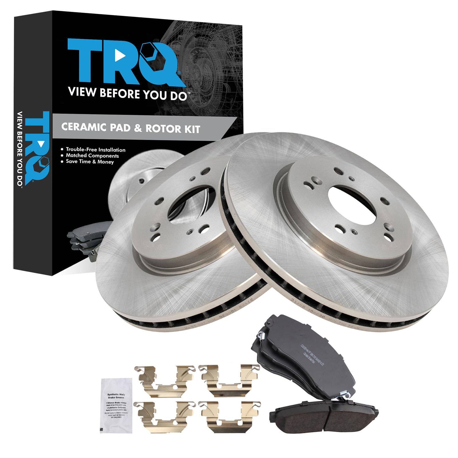 TRQ Front Brake Pad and Rotor Set