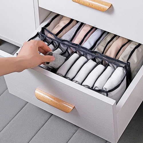 Miniatura 4 de Caja de almacenamiento de ropa interior con 7 compartimentos, organizador plegable para sujetadores, calcetines y accesorios, diseño que ahorra