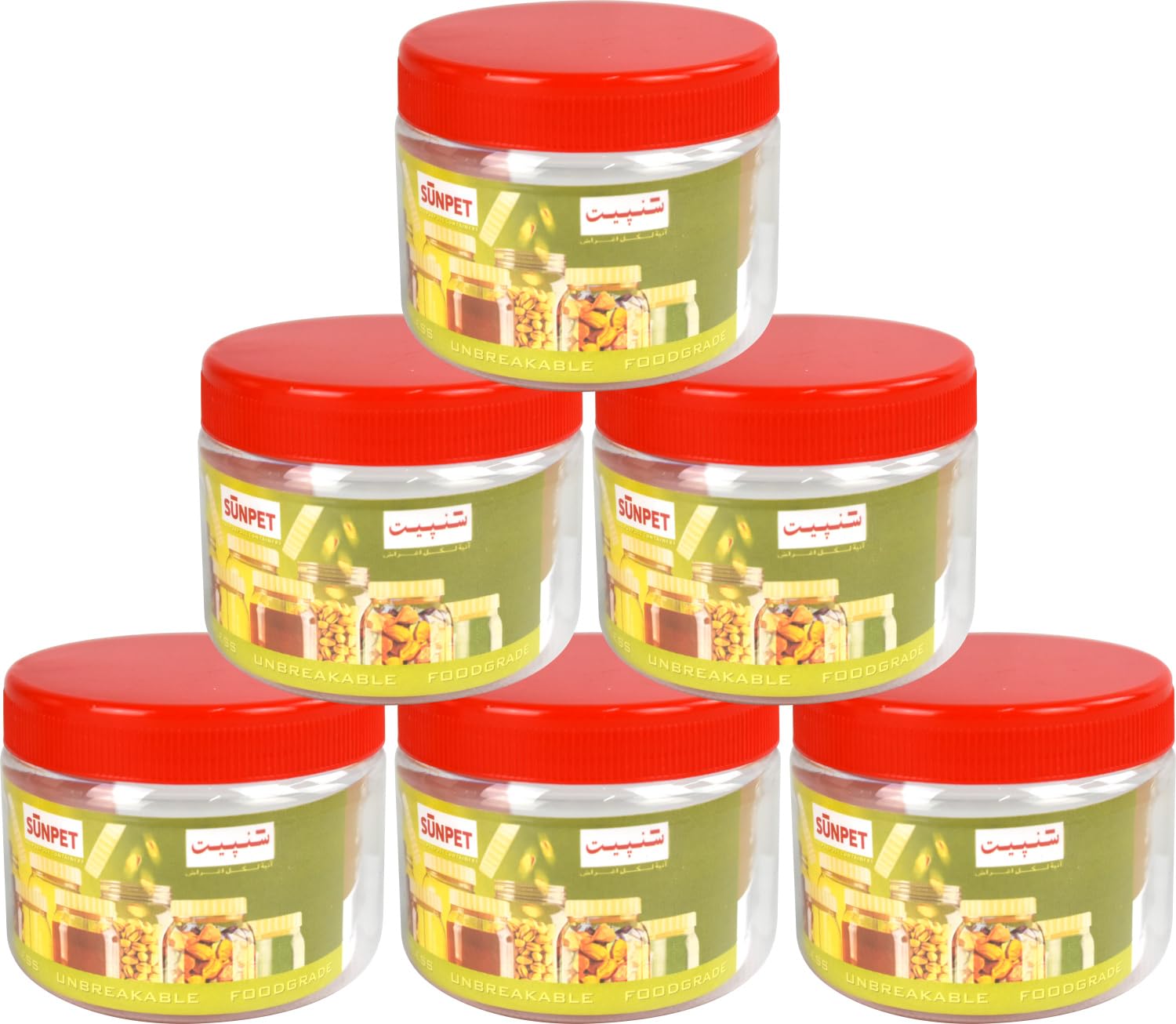 Sterling Ventures P.E.T. Jars, Food safe, Clear Food Storage Containers. (2x 200ml 3pk)