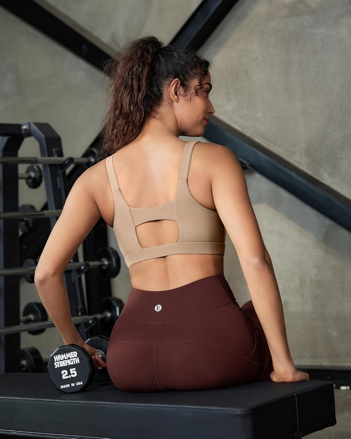 RUNNING GIRL Sports Bra for Women High Support, Molded Cup Supportive High Impact Sports Bras with Sewn in Pads