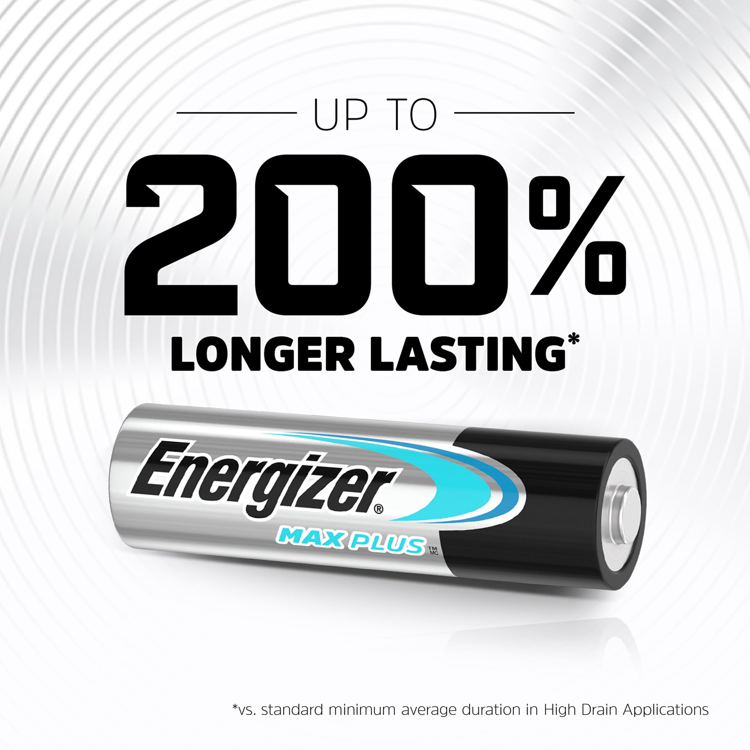 Energizer Max Plus - AA Batteries (10 Pack) - Double A Performance Alkaline Battery 1.5V - 200 Percent Longer Lasting - For High Drain Devices - 0 Plastic Packaging - 15 Year Shelf Life — view 2