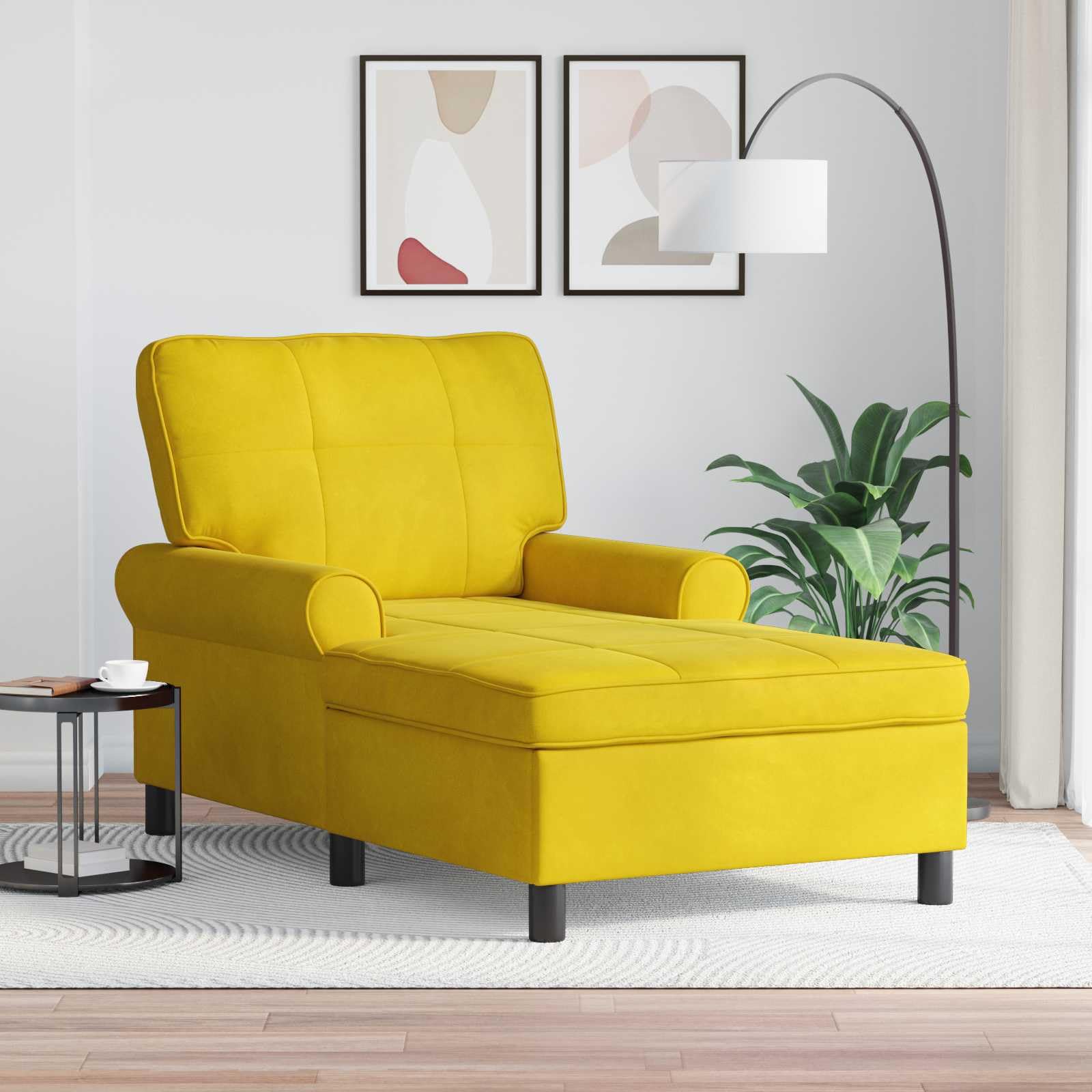 vidaXL Sillón reclinable Amarillo 91 x 157 x 91 cm Terciopelo