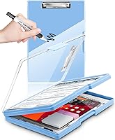 Vista 8 de Portapapeles Clearview con 2 compartimentos de almacenamiento, borrado en seco 8.5 x 11 portapapeles resistentes - Portapapeles para entrenadores