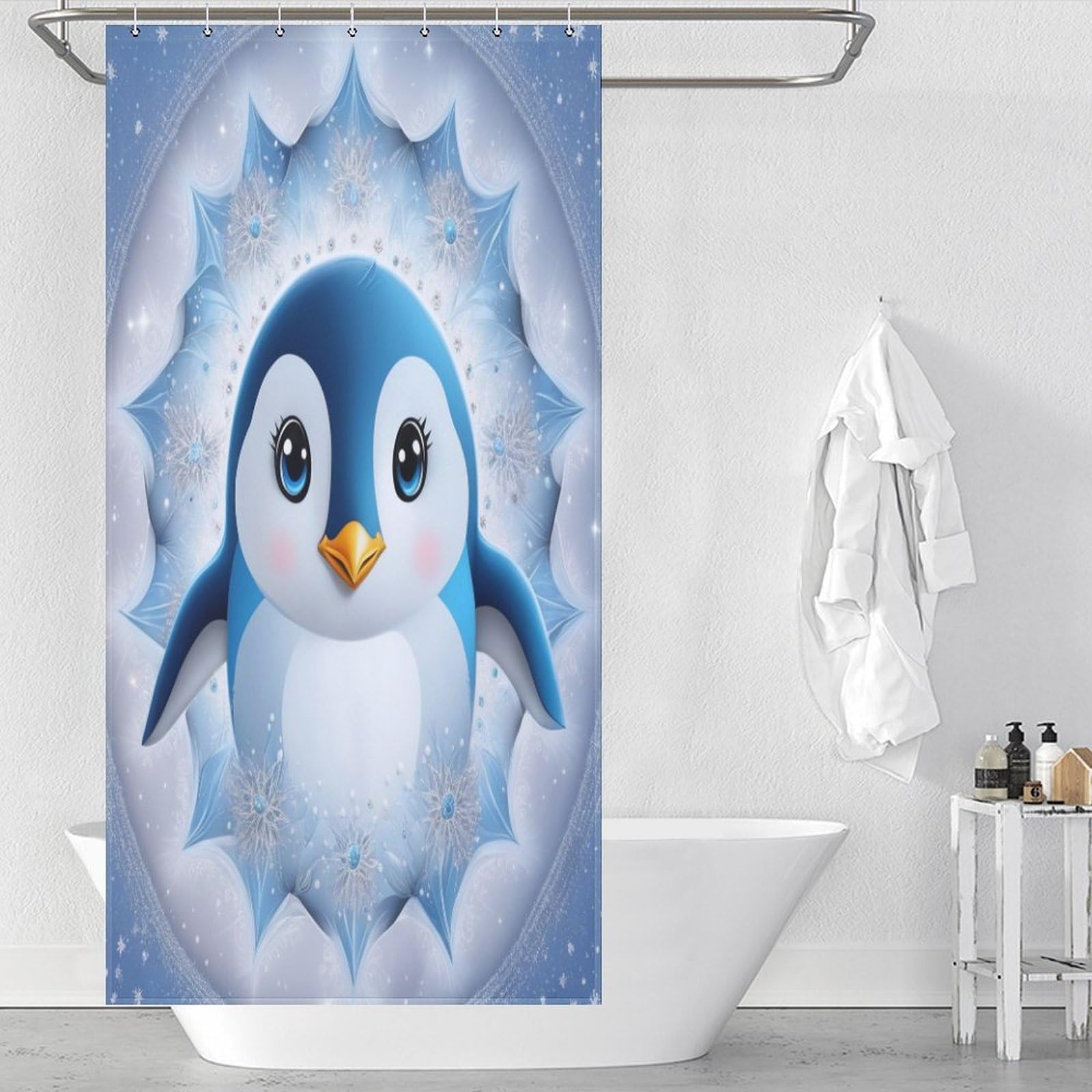 Rideau de bain manchot en polyester durable aux finitions soignées