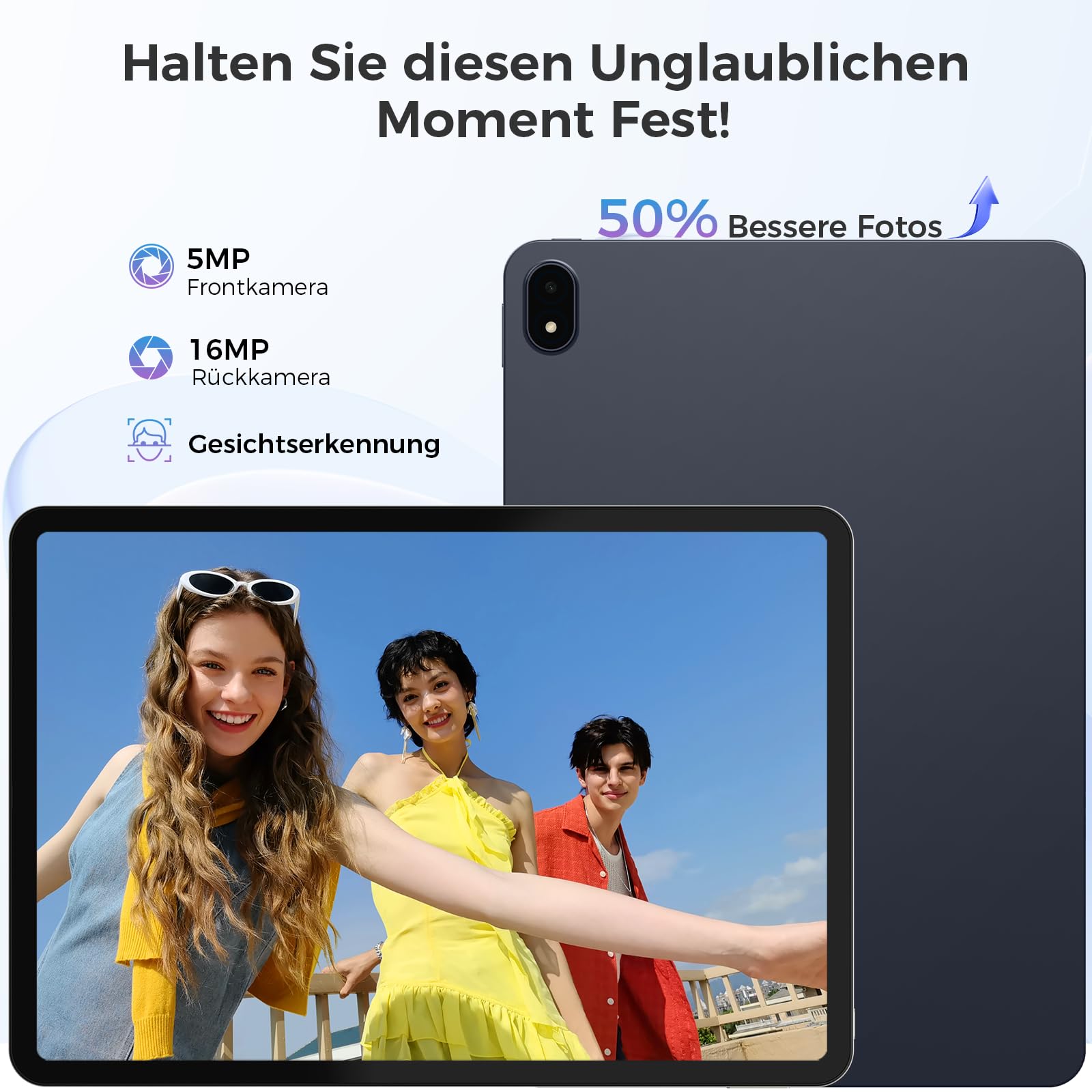 Tablet 12.2 Zoll Android 16 Tablets, 32GB RAM+256GB ROM, 2400*1600 IPS 10000mAh Tablet Octa-Core T7300, 5+16MP/Gemini AI/Widevine L1/TÜV Rheinland/18W Schnellladung/IP54 Wasserdicht