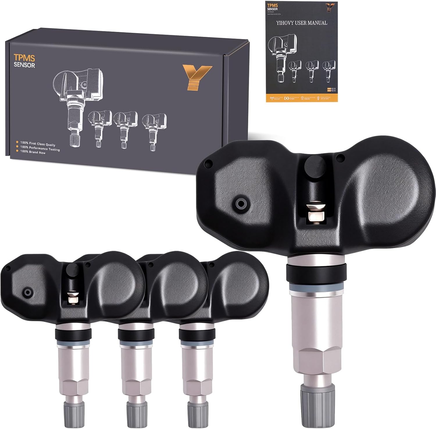 4PCS Pre-Programmed Tire Pressure Monitoring Sensor 433MHz TPMS 36106790054 Fit for BMW X1 X3 X5 X6 118i 128i 320i 323i 335d 335i 520i 528i 530i xDrive 650i 740i，Fit for Mini 2010-2014 Cooper
