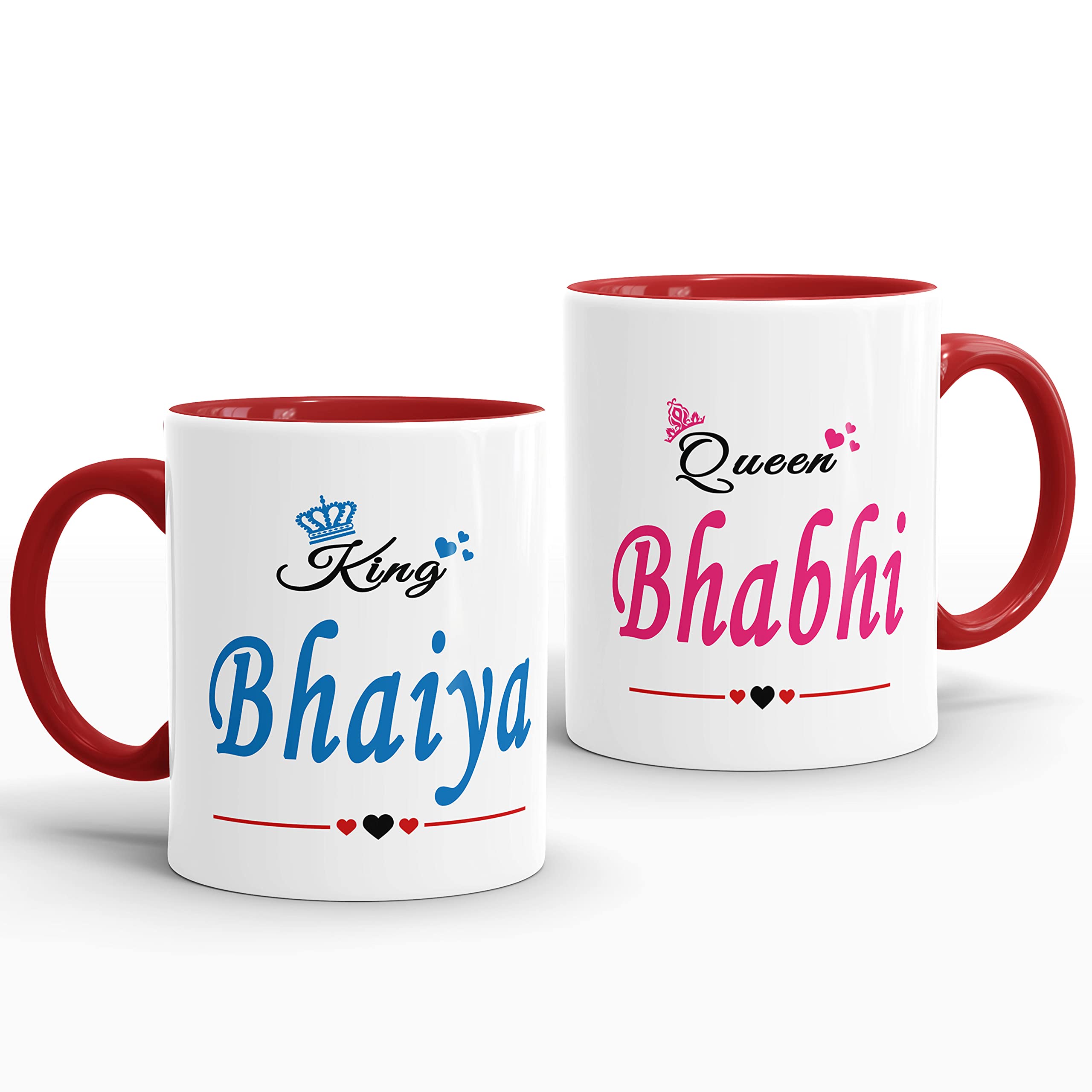 Gift Arcadia Rakhi for Brother and Bhabhi Gift Pack with Coffee Mug- 2 Piece, Red, 330ml (RCOM012) 1