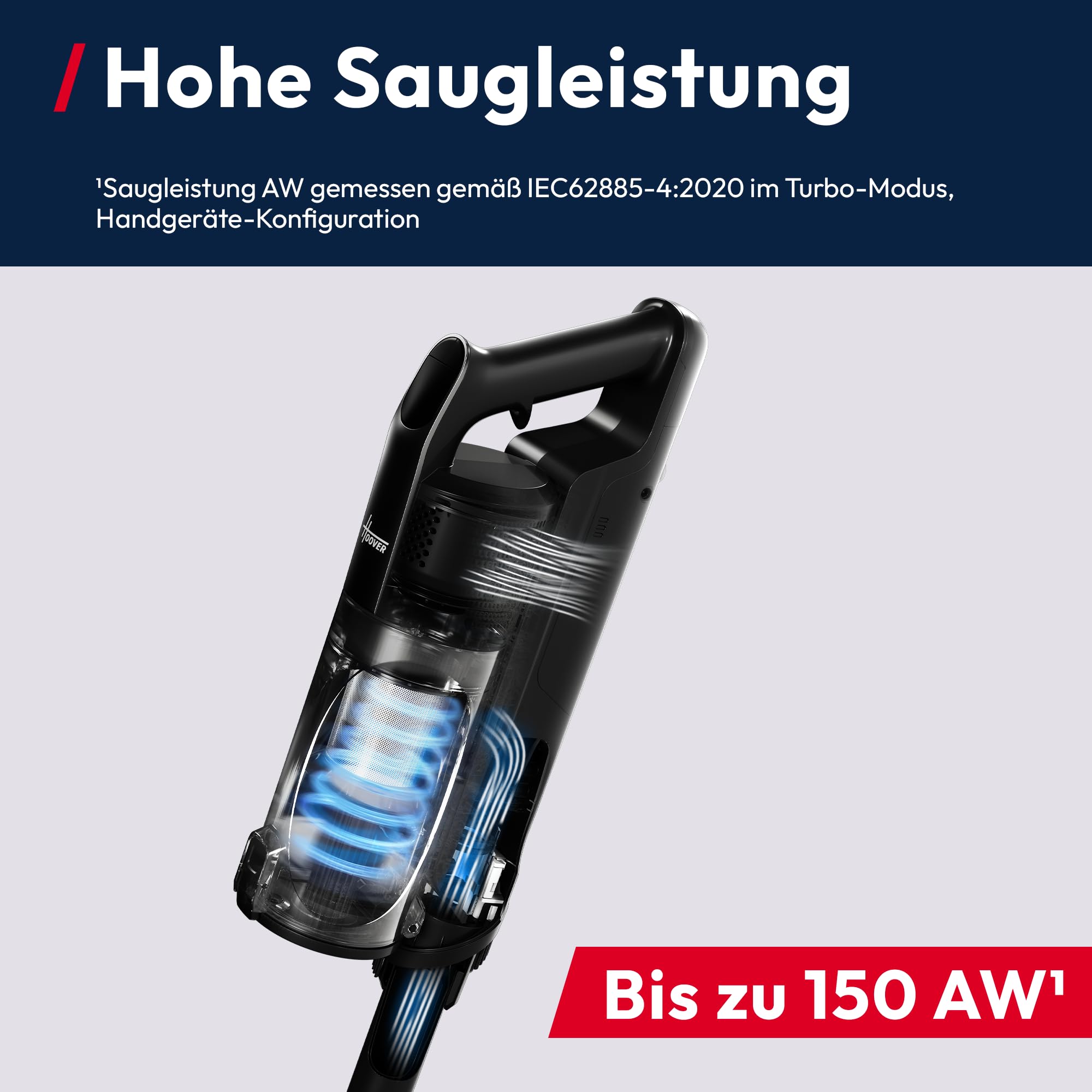 Hoover Akku-Staubsauger kabellos HF3 Pro Home mit 3L automatischer Staubentleerungs- & Ladestation, bis zu 60 Min. Laufzeit, HEPA13-Filter, Anti-Twist, Doppel-Kantenreinigung, Parkfunktion [HF350HP]
