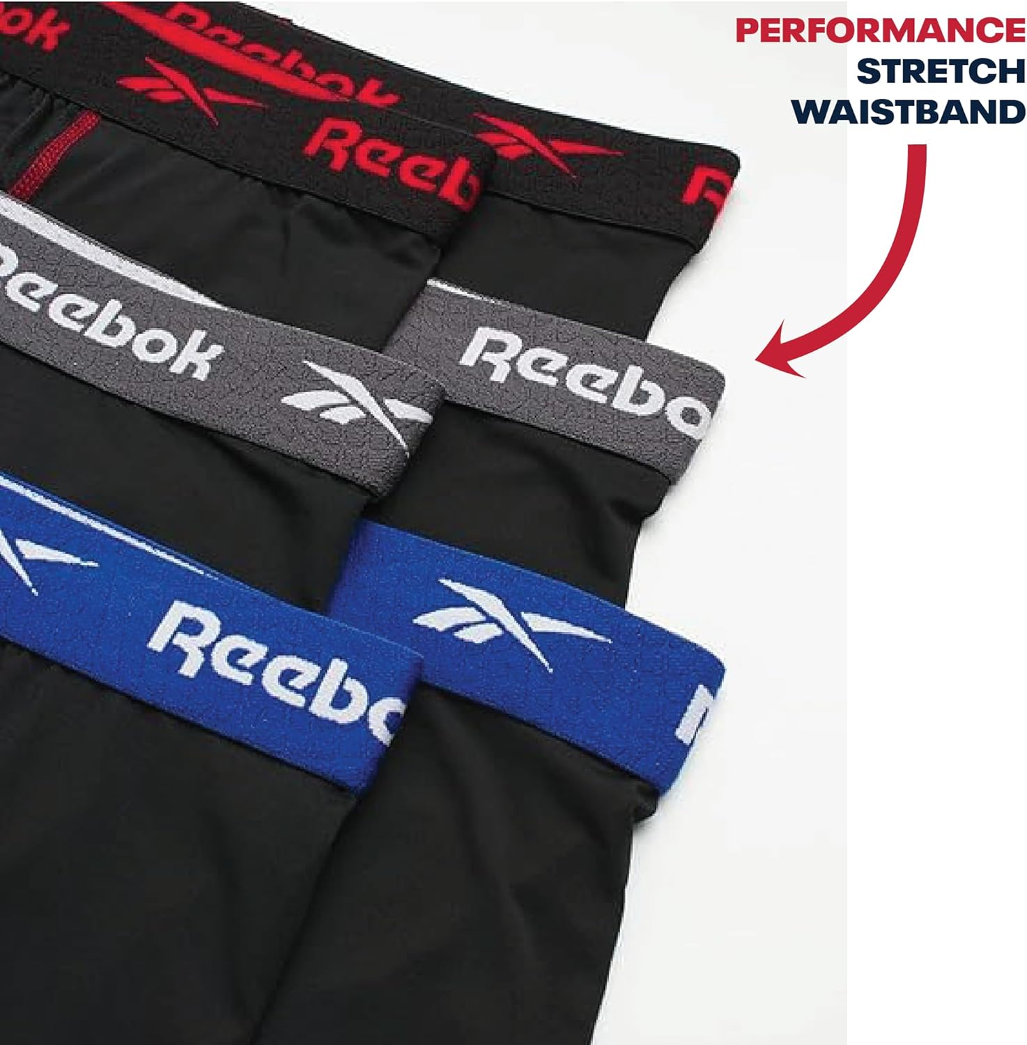 Reebok Mens Boxer Briefs - 3 Pack Athletic Stretch Moisture Wicking 6” Inseam Mens Underwear Boxer Briefs with Contour Pouch - Image 4