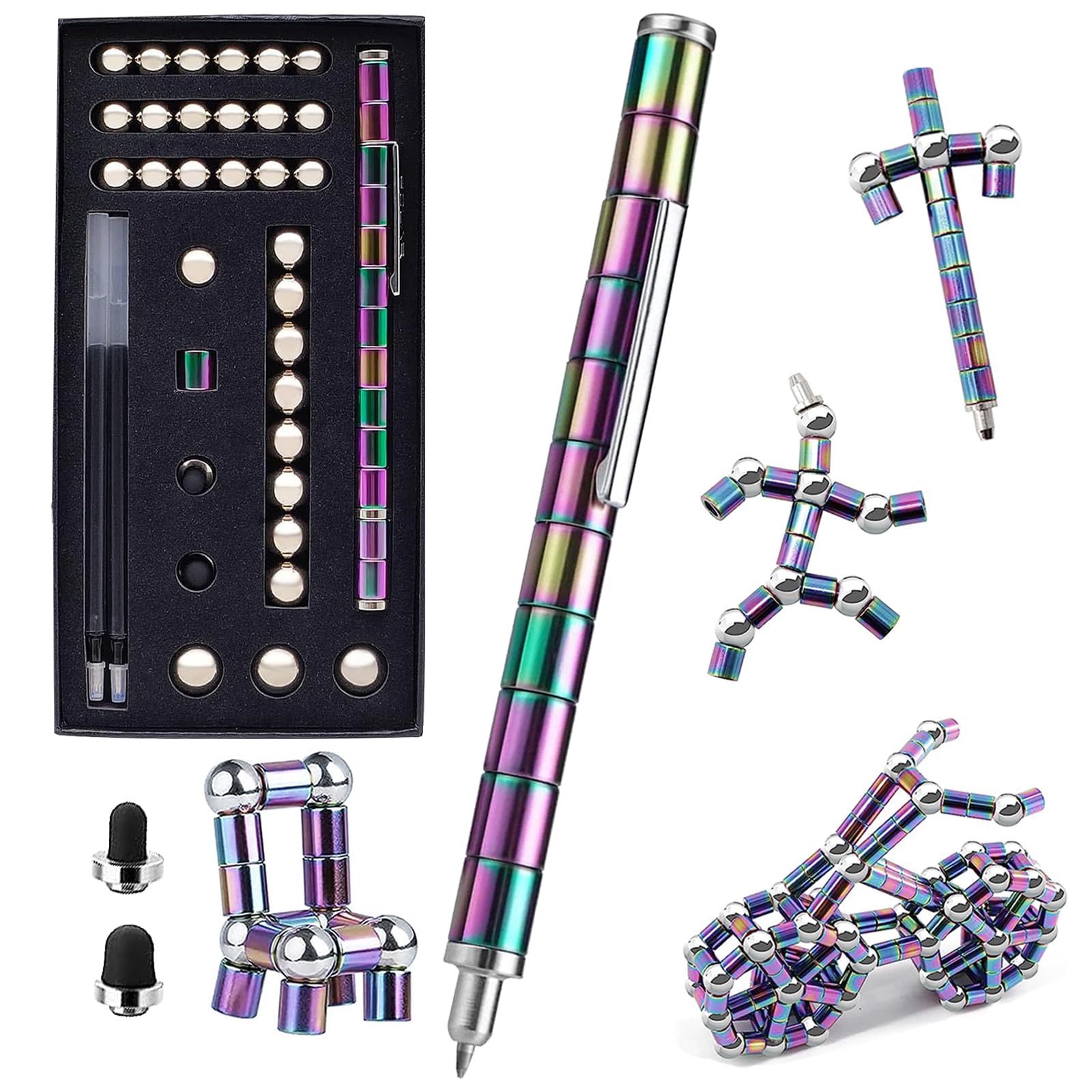 WQWQUU Fidget Pen,Magnetic Pen， Decompression Magnetic Toy Pen，Magnet Pen Fidget Toy Relieve Pressure Novel Toy Gift for Kids or Friends! (Big Color)