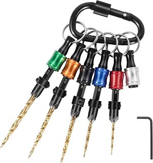12PCS Countersink Drill Bit Set with Bit Holder, #4#6#8#10#12 Tapered Drill Bit for Woodworking, M2 Pilot Drill Bits Adjustable Depth with Storage Case (12pcs)