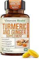 Vista 10 de Suplemento natural de apoyo para las articulaciones con BioPerine y 95 % de curcuminoides; contiene curcumina de cúrcuma, cúrcuma, jengibre