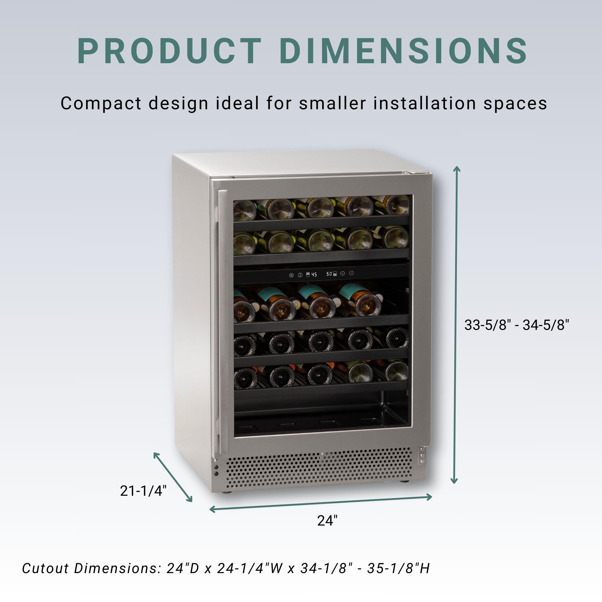 Marvel Northland Collection 24” Dual Zone Undercounter Wine Refrigerator, 5 Full-Extension Wine Racks, Stores Up To 45 Bottles Of Wine, Indoor/Outdoor Rated on Fridge.com - View 6