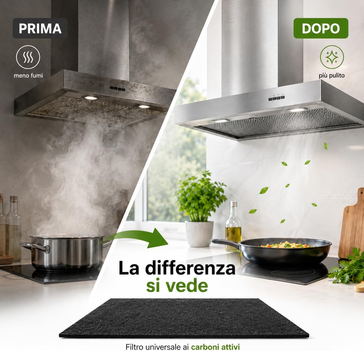 Today – Filtro Cappa Carboni Attivi 40x100 cm, Ritagliabile - Mise en situation et utilisation