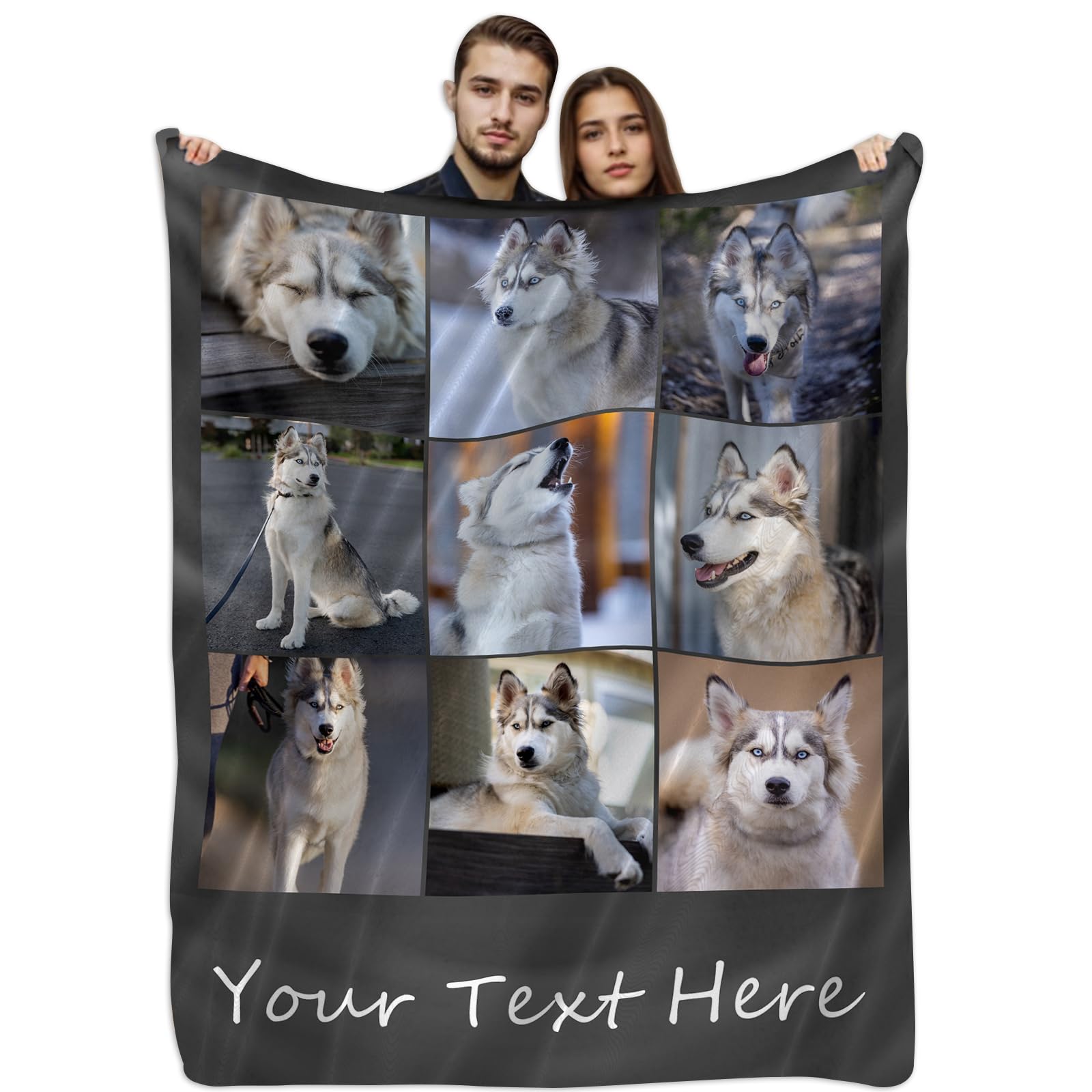 Personalised Photo Blanket for Adult Kids Custom Blanket with Picture Text Personalised Photo Gifts for Her, Girlfriend, Mum, Dad Personalized Blanket Gifts for Valentines Day Birthday Anniversary