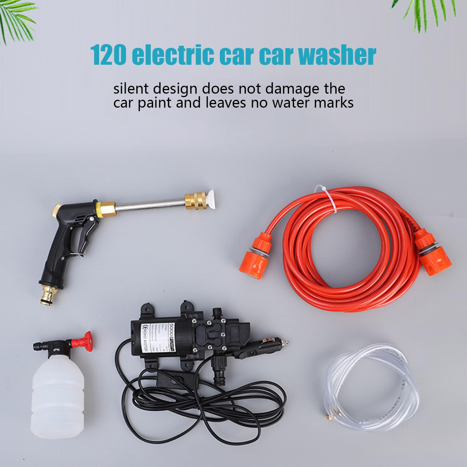 Idropulitrice Lavaggio Auto Pulitore Manuale Portatile | Kit Lavaggio Auto 12V Con Serbatoio Schiuma Per Camion Veicoli Auto Esterno Patio Giardino Cortile Finestre