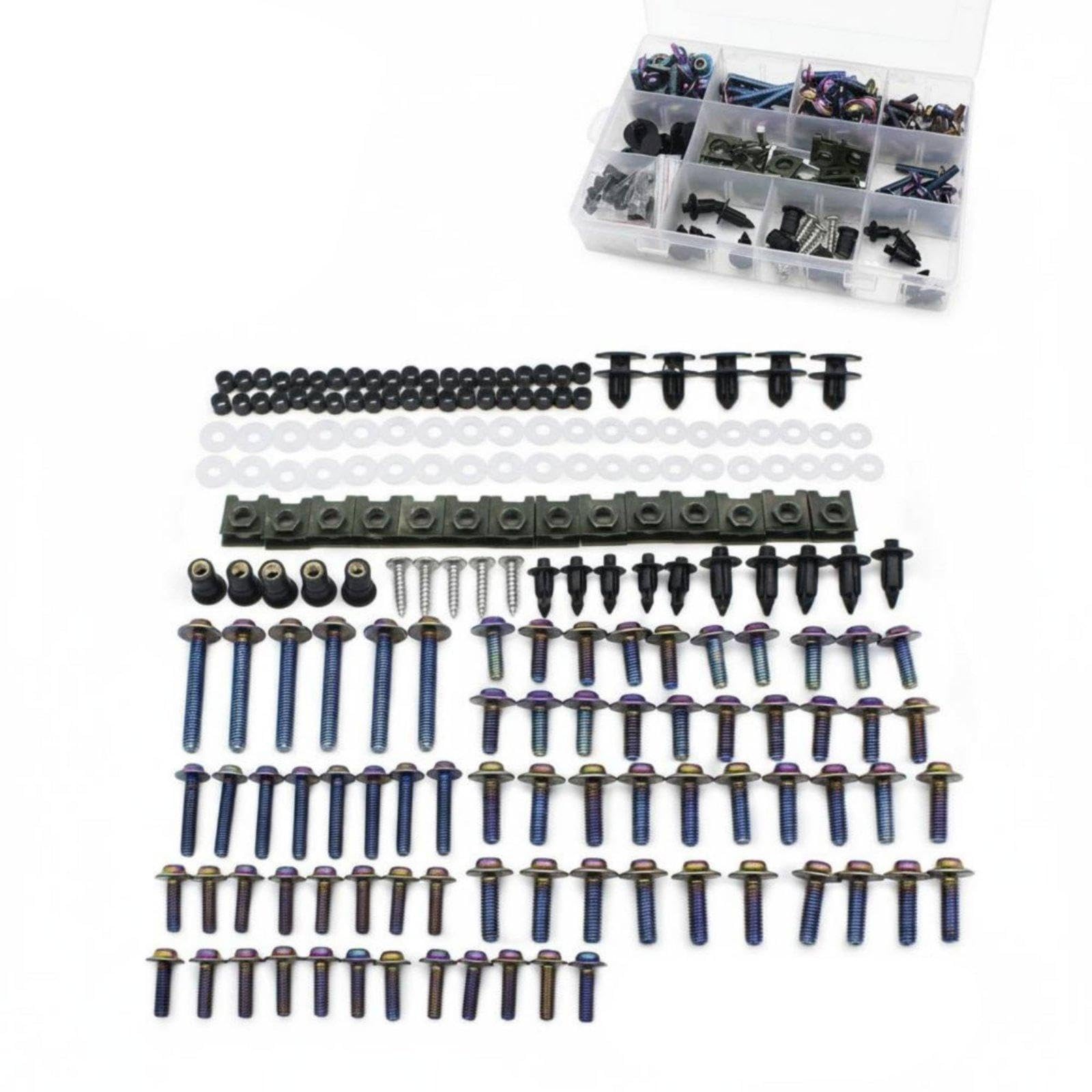 195 Pieces Colored Motorcycle Bolt Kit 304 Stainless Steel Motorcycle Fairing Bolt Kit Sportbike Bodywork Screw Set for Competition Rides Burnt Purple-image-8