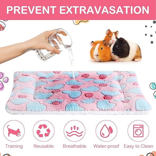 Miniatura 2 de Haull 4 piezas de ropa de cama impermeable de conejillo de indias de invierno, cama de conejillo de indias, forro suave para perros y gatos, tapete