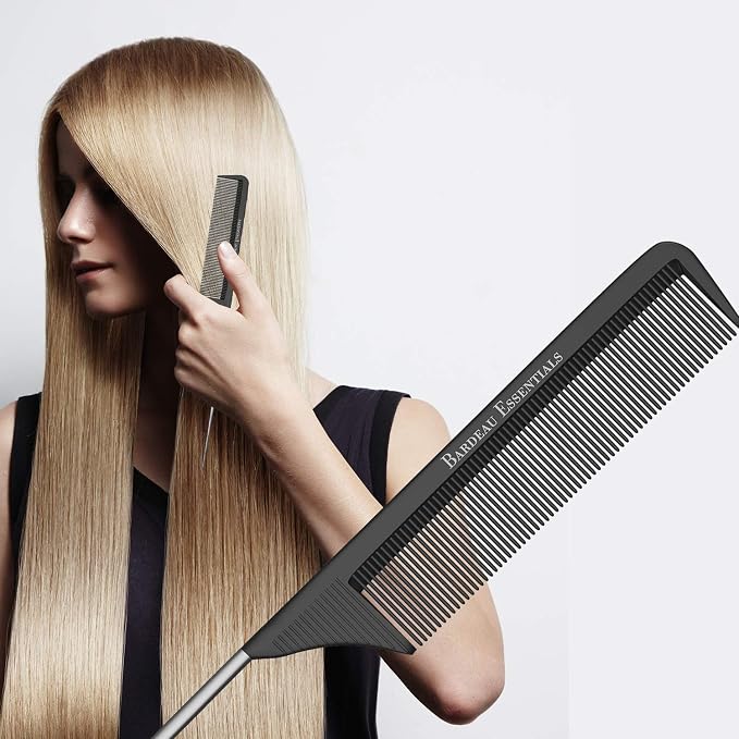Peine profesional de carbon negro 22.35 cm miniatura 5