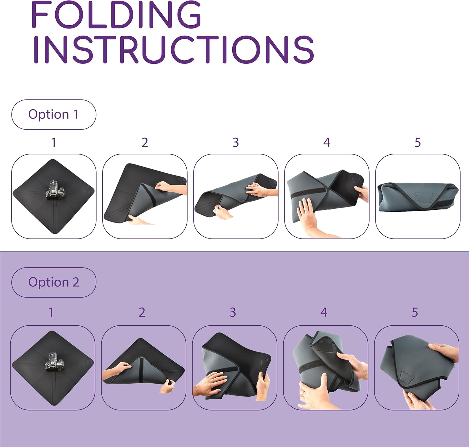 Cam Design 3mm Protective Neoprene Equipment Lens Wrap, Scratch & Dustproof DSLR Wrap, Compatible with Canon, Nikon, Pentax, Sony, Panasonic, & Fujifilm Cameras (21 inch x 21 inch, Gray) 21 inch x 21 inch Gray image 6 of 6 B071XBBH69