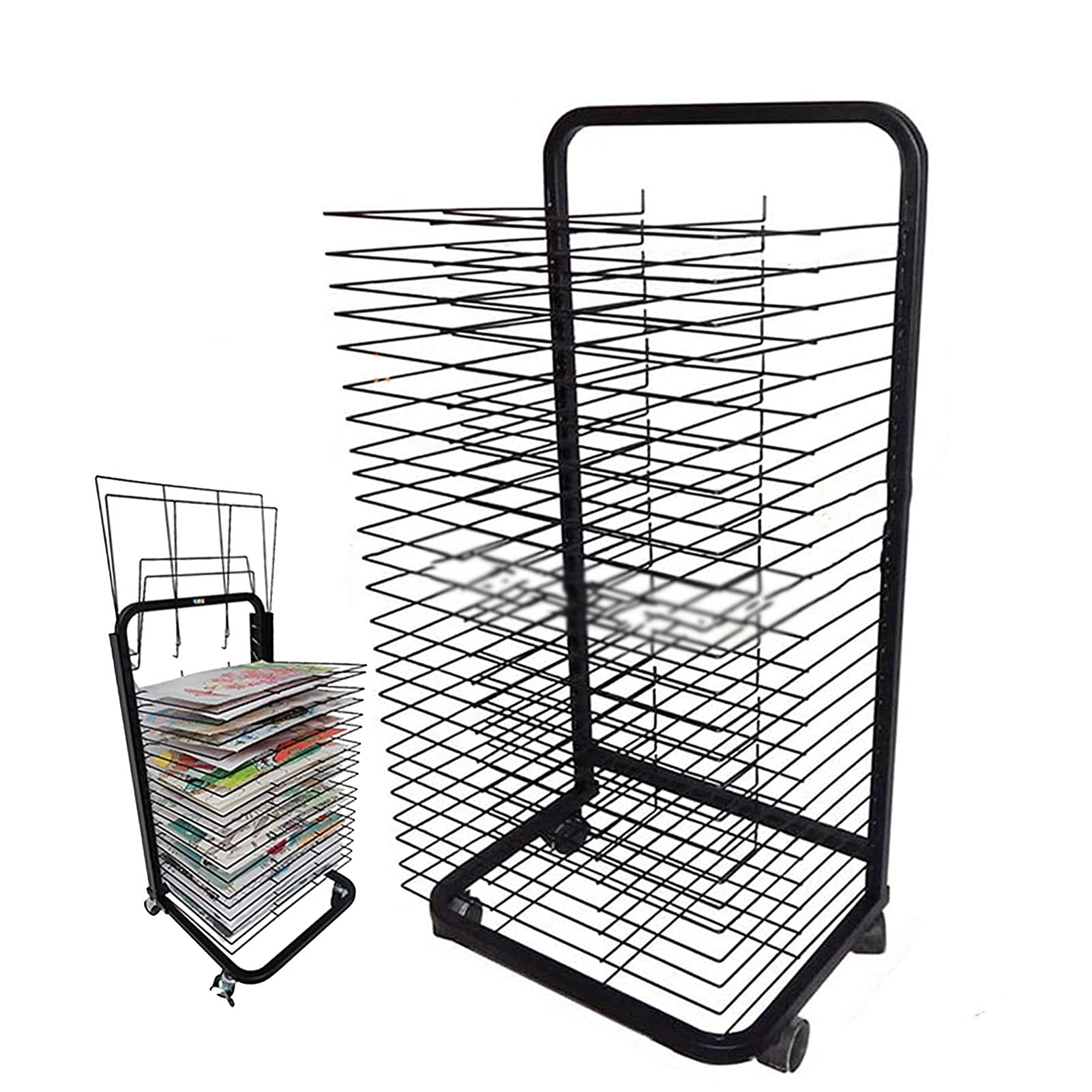 CWCQGH Art Drying Rack, 35 Shelves, Drying Easel Art Studio, Educational Product Drying Rack, Space-Saving Shelf