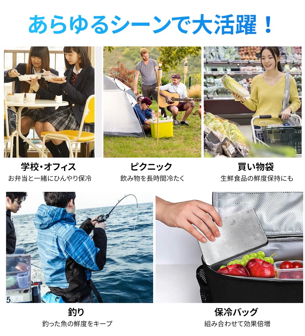 Amazon.co.jp: OKUYOSHI ステンレス保冷剤 持続冷却 繰り返し使用可能 保冷剤 長時間 強力 便利 お弁当/ピクニック/保冷バッグ/ 買い物袋/釣り 四角形 二個セット : スポーツ＆アウトドア