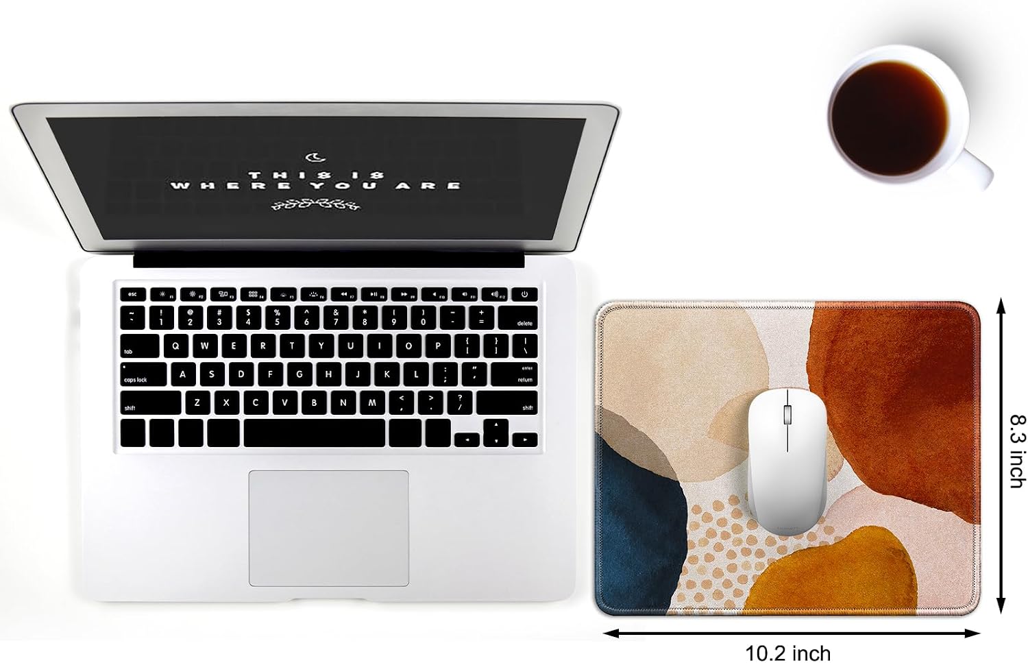 JIKIOU Mouse Pad with Stitched Edge, Portable Size-10.2x8.3in Boho image 2