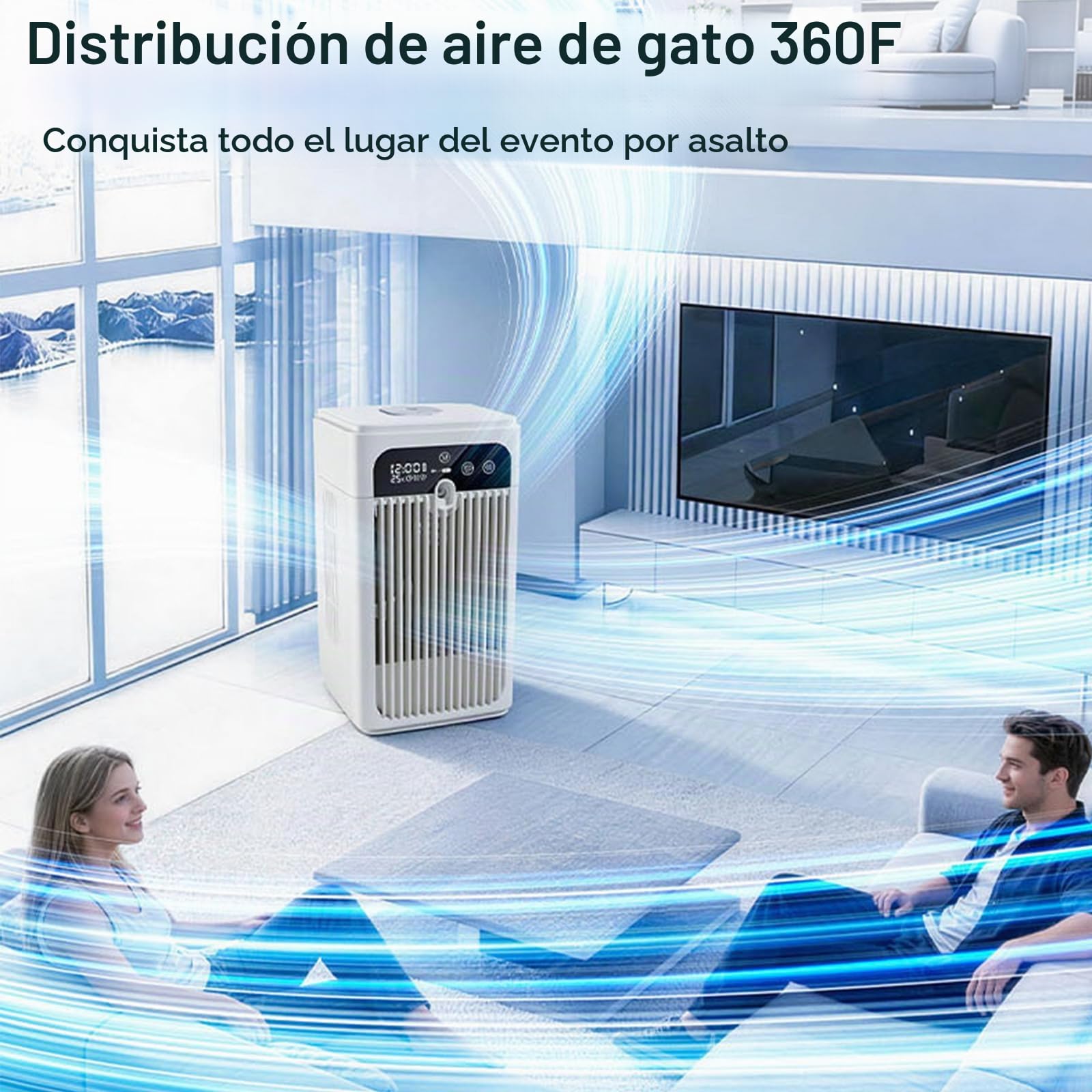 Aire acondicionado portátil, 500 ml, aire acondicionado portátil con 2 velocidades y 2 modos de niebla, deshumidificador eléctrico portátil ultra silencioso, temporizador de 10 H, para dormitorio