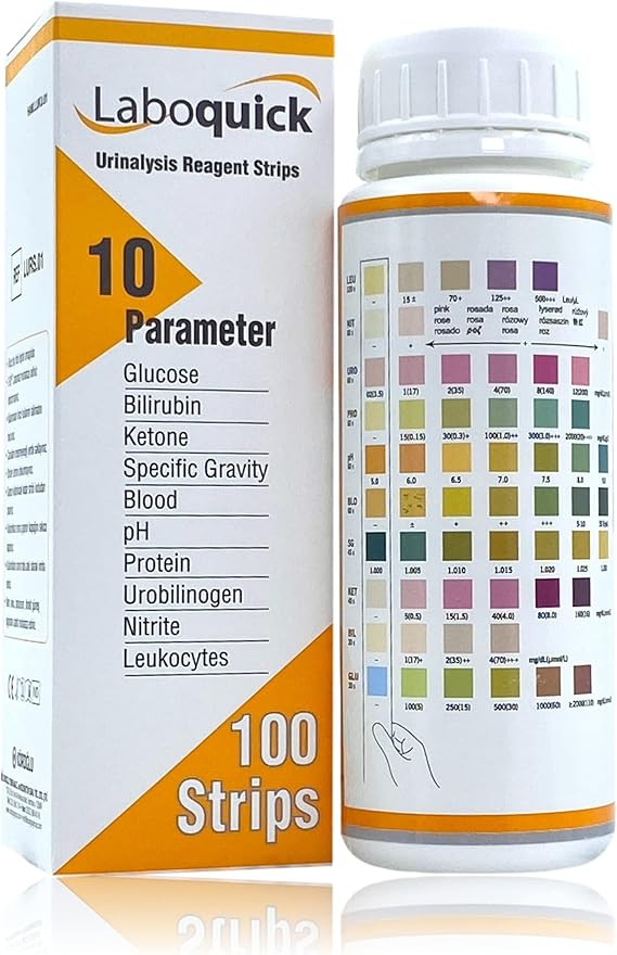 LABOQUICK Urine Testing Strips, 10 Parameter Urinalysis Test Strips, Urine Dip Test Strips for