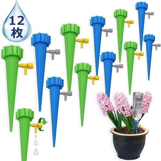 Amazon Jkr 12個セット 自動給水キャップ 水やり当番 じょうろ 自動水やり器 自動給水器 水遣り機 自動散水システム リサイクル ガーデニング 園芸 植物 盆栽 野菜 留守に適用 じょうろ