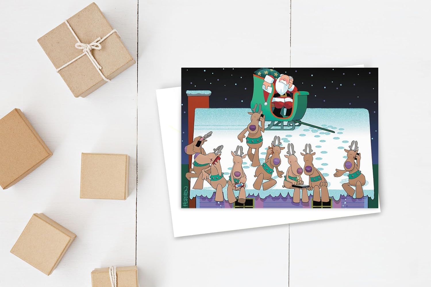 Cell Phone Break Christmas Card - Personalized Christmas Cards -36 Cards & Envelopes