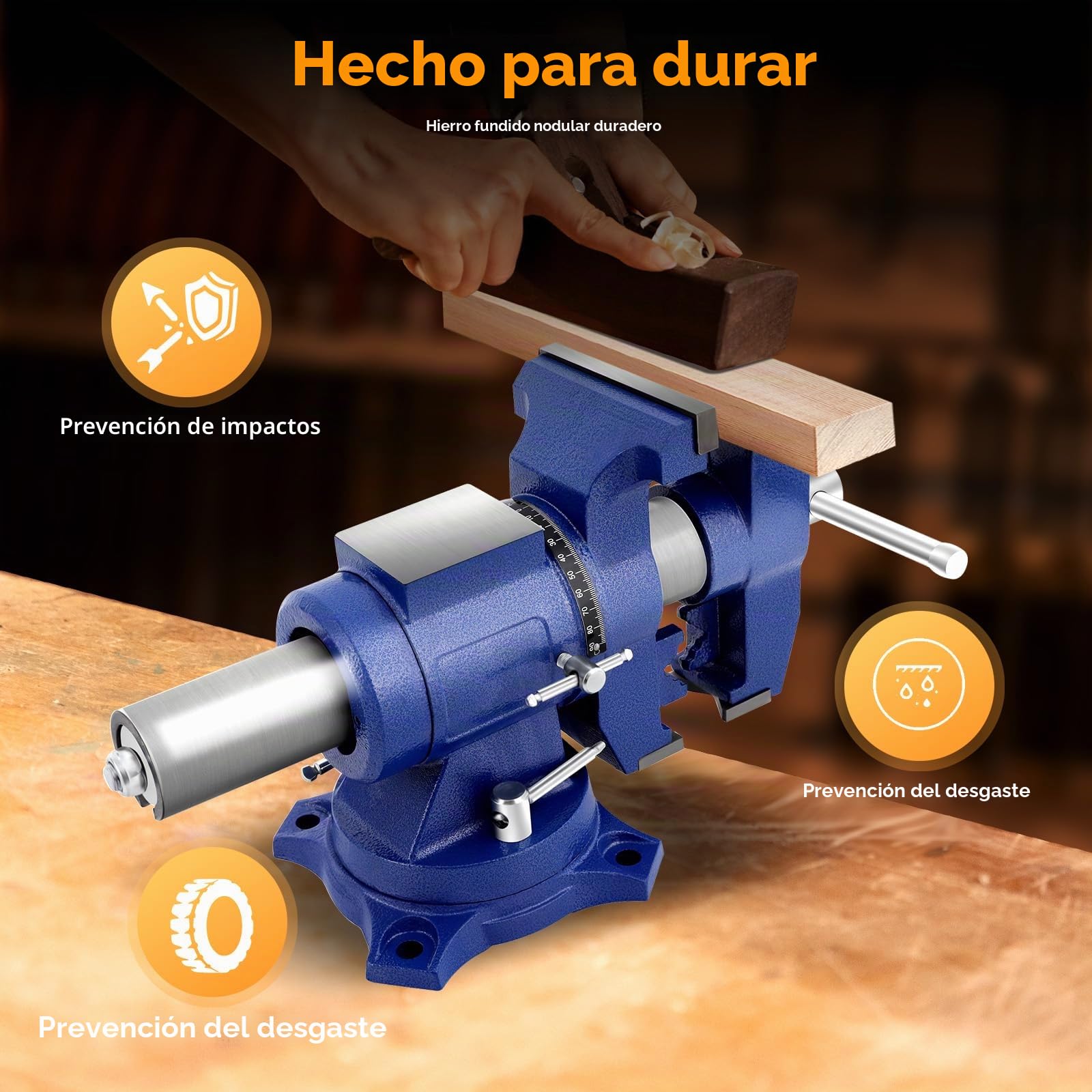 Tornillo de banco profesional grande 5" 125 mm envergadura 360 ° giratorio multifuncional banco de trabajo abrazadera de mesa de hierro dúctil para mecánicos e ingenieros