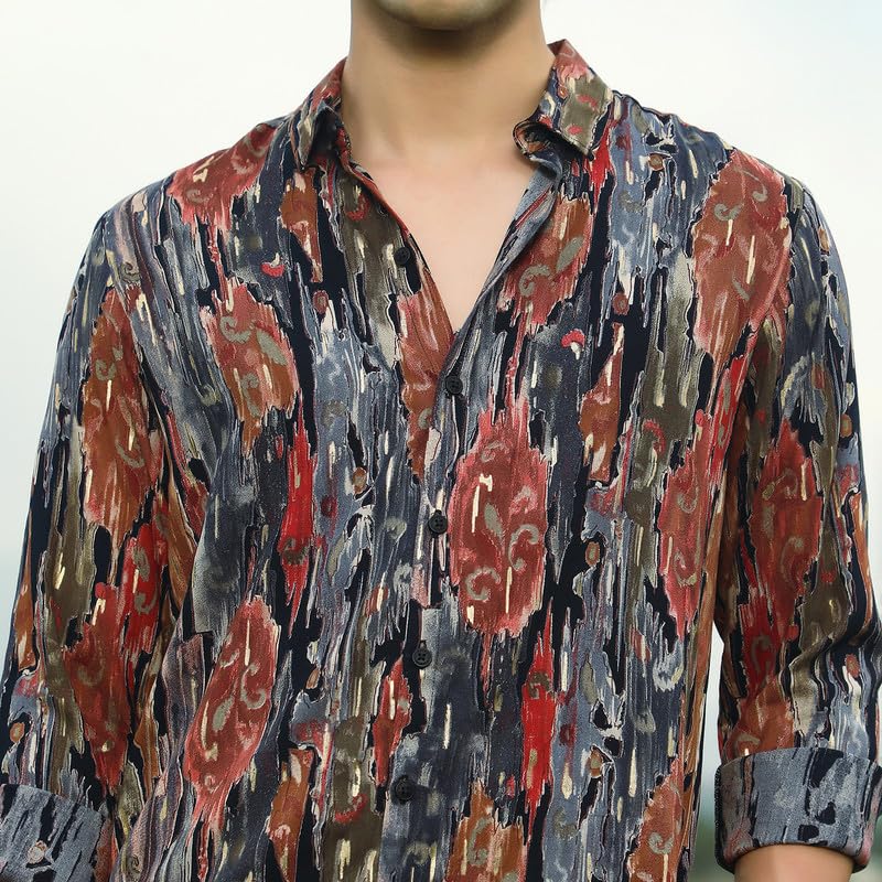 Image of CAHOOT Men's Shirt for Casual Wear | Spread Collar | Long Cuffed Sleeves | Button Closure | Shirt Crafted with Comfort Fit for Everyday Wear