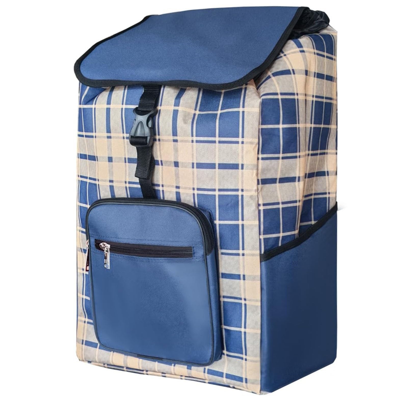 QICBYING Replacement Bag For Grocery Cart/Shopping Cart - 47L Waterproof Trolley Bags, Shopping Trolley Replacement Bag With Side Pockets, For Aluminium Alloy Frame(C)