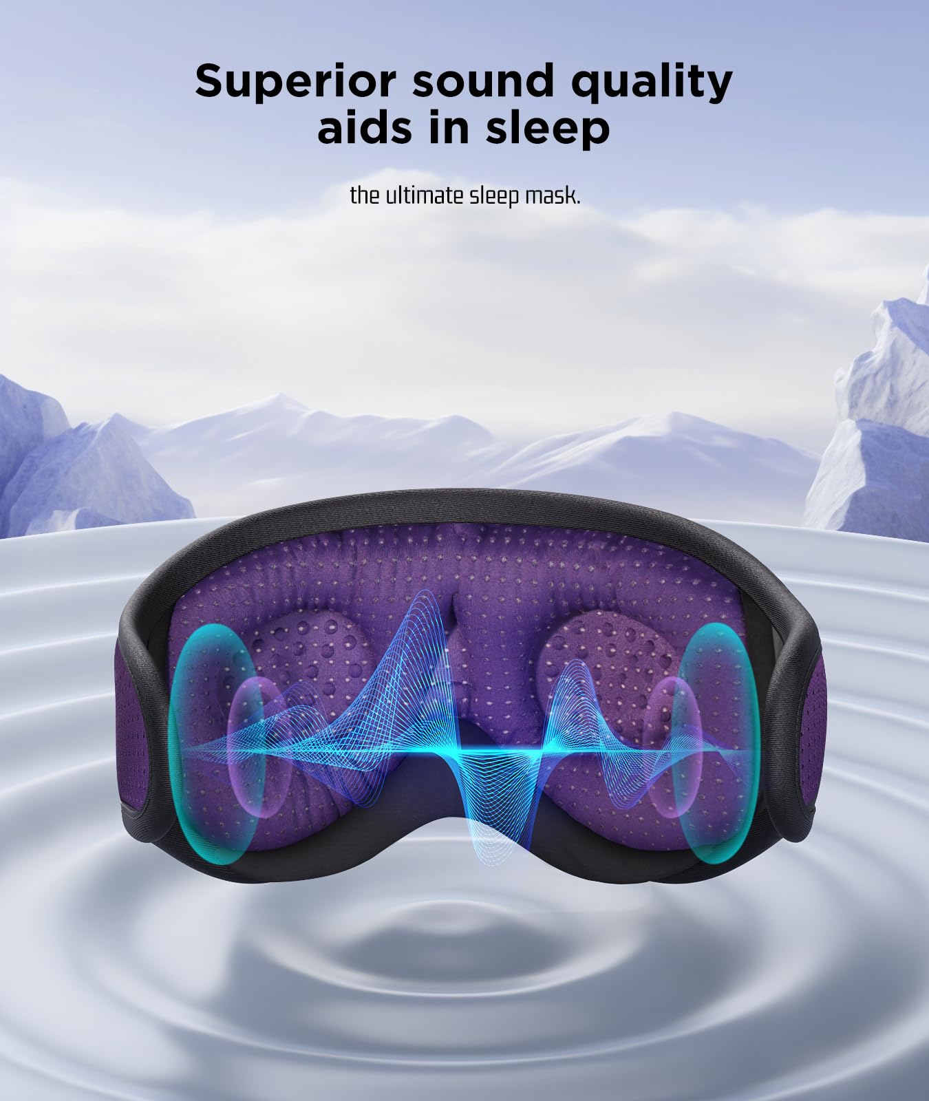 LC-dolida Sleep Headphones, Sleep Mask Bluetooth Wireless Music Eye Mask, Sleeping Headphones for Side Sleepers Sleep Mask with Bluetooth Headphones Ultra-Thin Stereo Speakers Perfect for Sleeping view 7