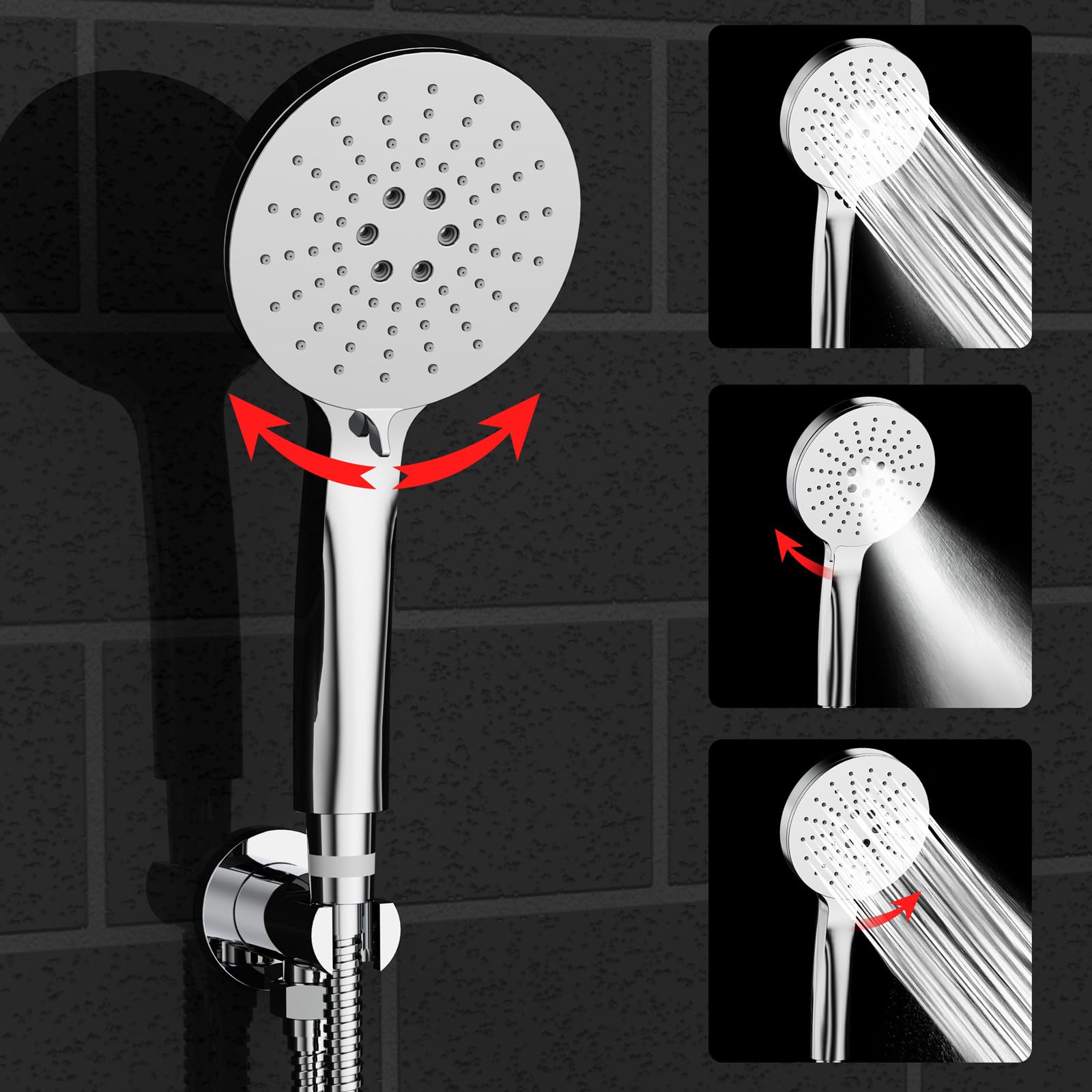 JQBQS Ensemble De Robinet De Douche En Laiton Rugueux - Kit De Garniture De Corps De Valve
