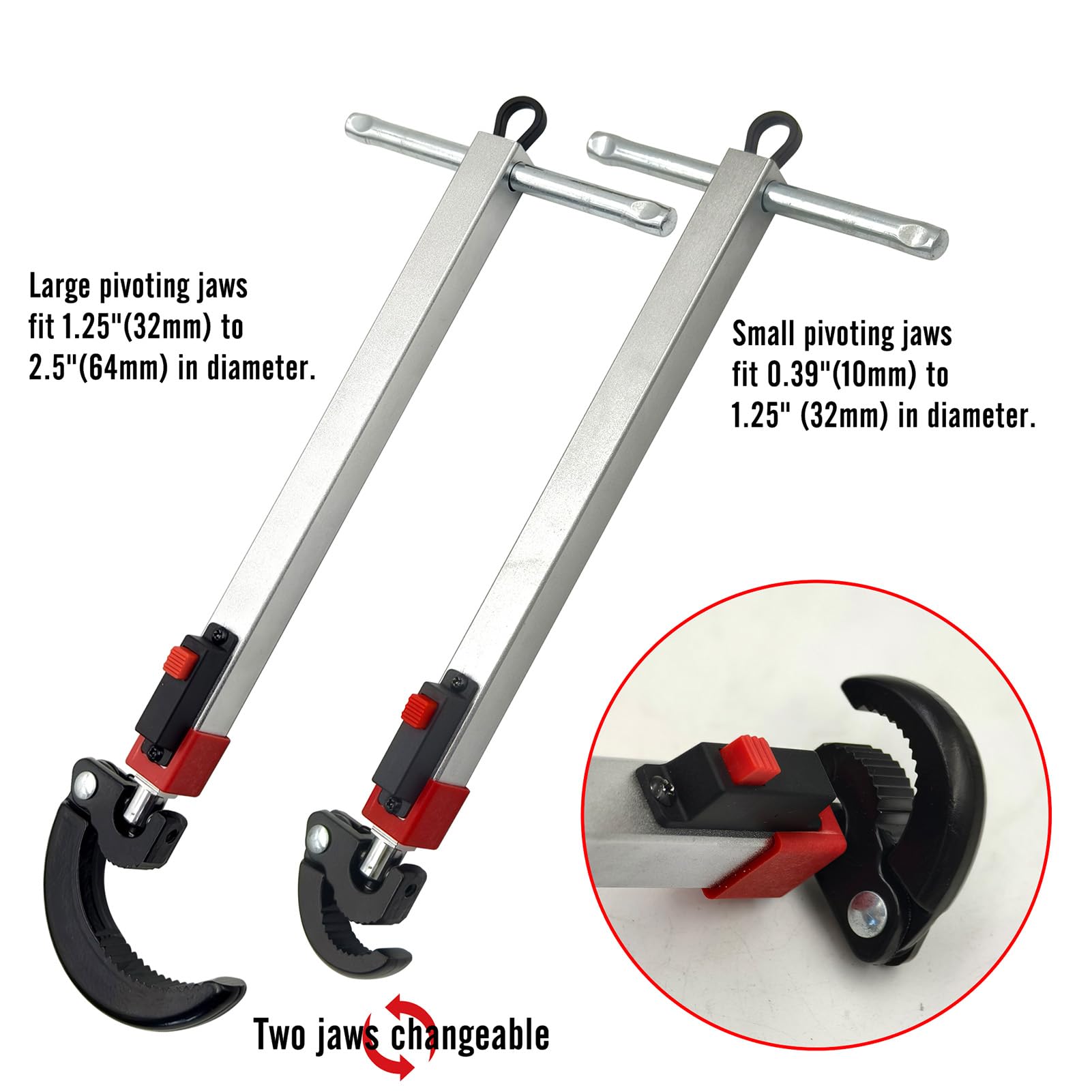 SENECESLI Clé de Lavabo Réglable, Extracteur de Robinet D'évier en Acier Cr V, capacité de Mâchoire de 1,25 à 2,5 Pouces, 0,39 à 1,25, clé de Robinet D'évier Rotative à 180 °