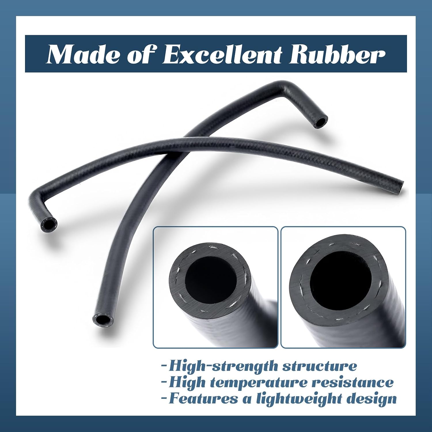 2Pcs 90 Degree Heater Hose Set Compatible with LS Swap Heater Pipe 5/8" ID & 3/4" ID, 4" x 24" Length, Black Hoses Replace 551065