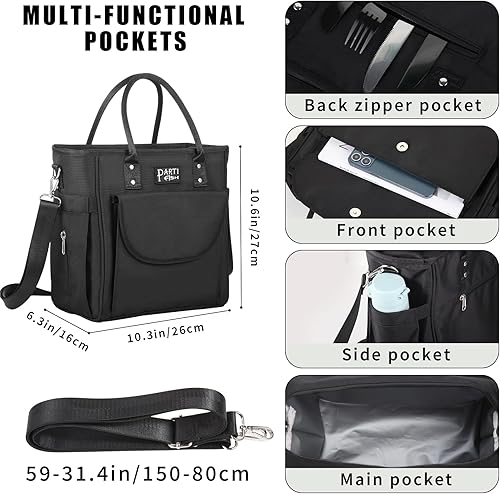 Miniatura 4 de Parti Fish Lonchera térmica para mujer, 12L 3.2 galones, a prueba de fugas, térmica, suave, bolsa enfriadora reutilizable, para compras, playa,