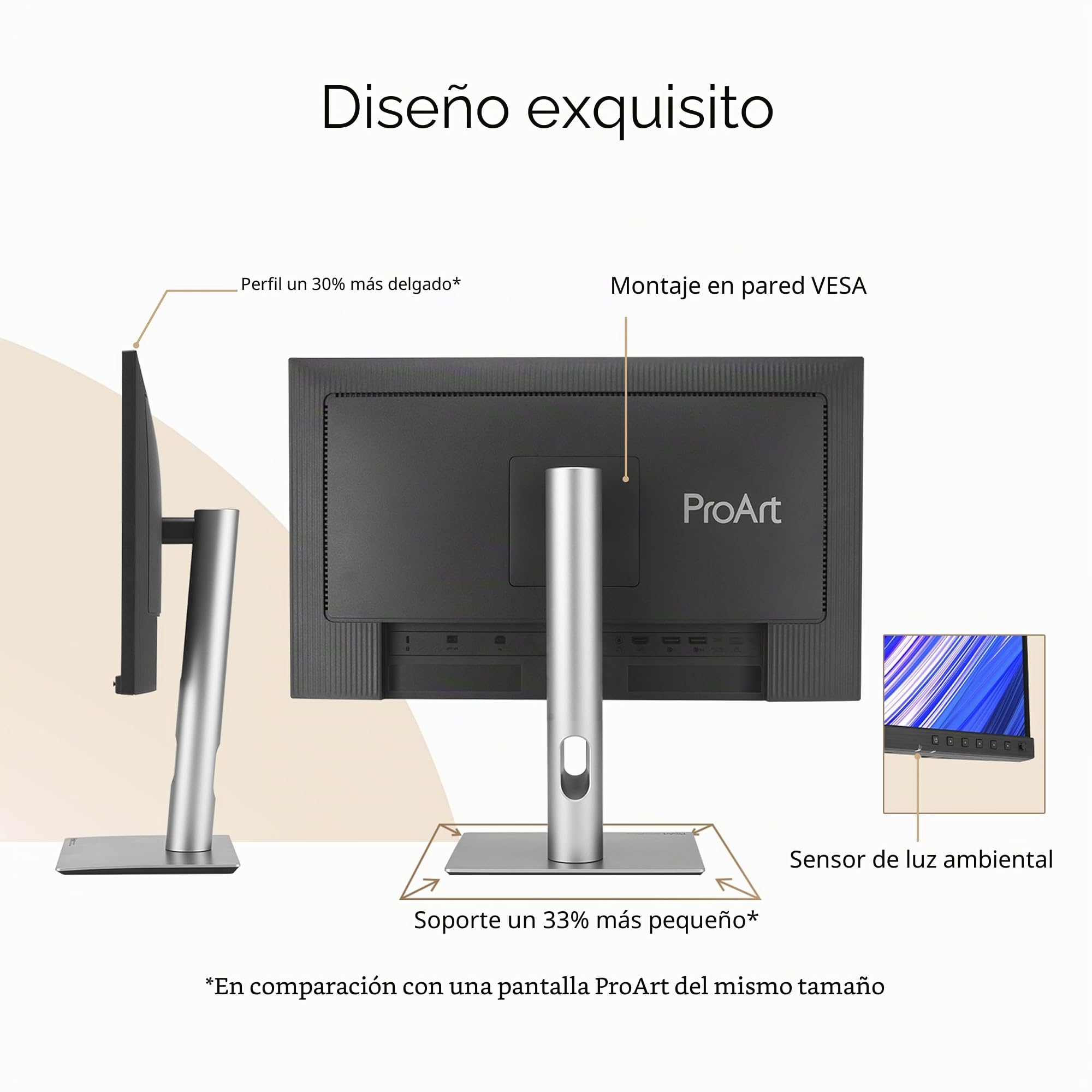 ASUS ProArt Display PA24ACRV - Monitor Profesional de 23,8 Pulgadas, IPS, QHD(2560x1440), 95% DCI-P3, ΔE<2, USB-C, VESA DisplayHDR 400, VESA MediaSync, Soporte ergonómico, Sostenibilidad ecológica