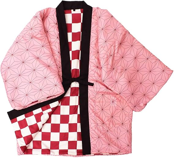 Amazon オオキニ はんてん 半天 メンズ 半纏 リバーシブル ちゃんちゃんこ おしゃれ 麻の葉 ピンク 市松 ｌ ちゃんちゃんこ はんてん 通販