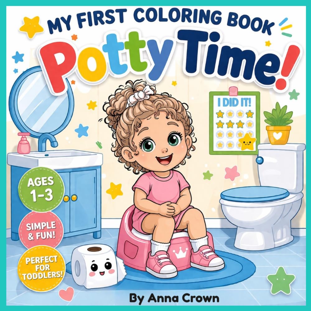 My First Coloring Book: Potty Time: A Simple Step-by-Step Coloring Book for Toddlers Ages 1-3